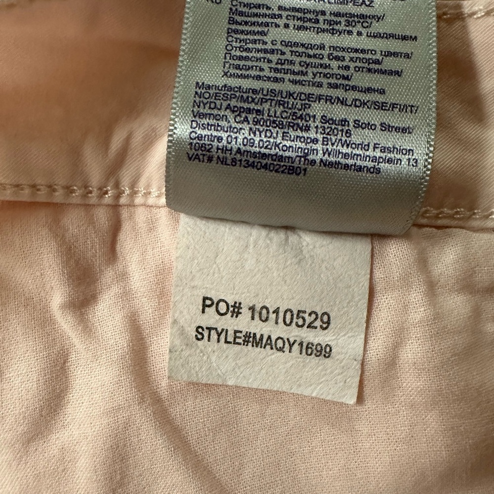 NYDJ Utility Crop Twill Pants With Cuffs - Lt Pink Size 14 LiftTuck Technology - Picture 8 of 12